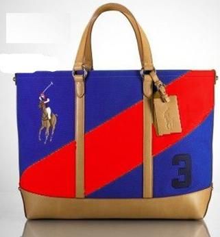 BOLSA FEM POLO AZUL E VERMELHA